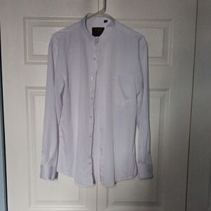 FLEX Men's Luxury Collection Satin Made In Italy Long Sleeve Button Up Shirt SzM